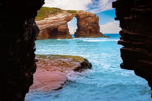 Playa las catedrales Catedrais plaża w Galicia Hiszpania