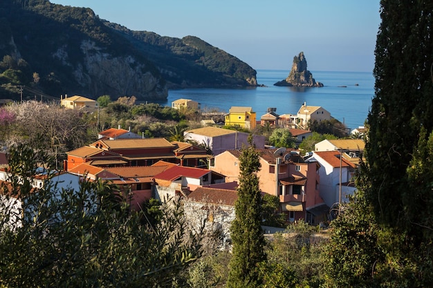 Plaża Agios Gordios na wyspie Korfu, Grecja