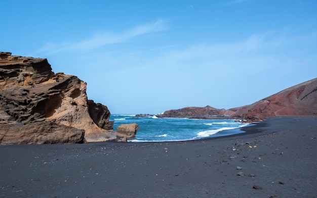 Plaża Charco Verde na Wyspach Kanaryjskich Lanzarote w Hiszpanii