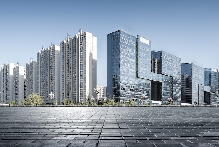 Zdjęcie plaza i nowoczesne wieżowce, xiamen cbd, fujian