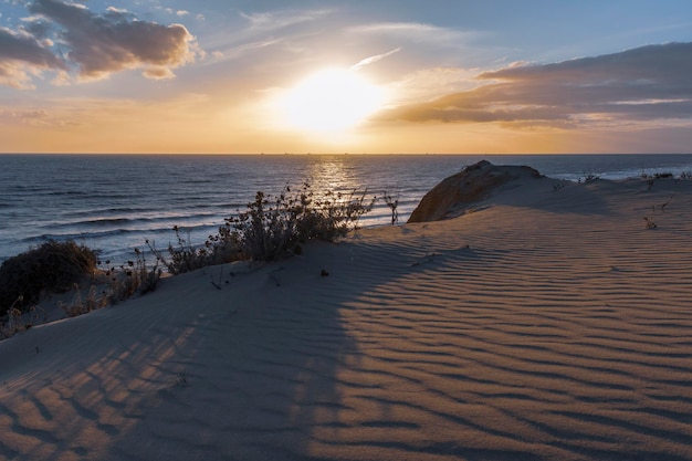 Plaża Mazagon w prowincji Huelva Hiszpania Jedna z najpiękniejszych plaż w Hiszpanii