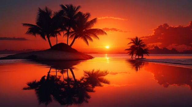 Plaża morska z abstrakcyjnym tłem nieba o zachodzie słońca Darmowe zdjęcie letnich wakacji i koncepcji podróży