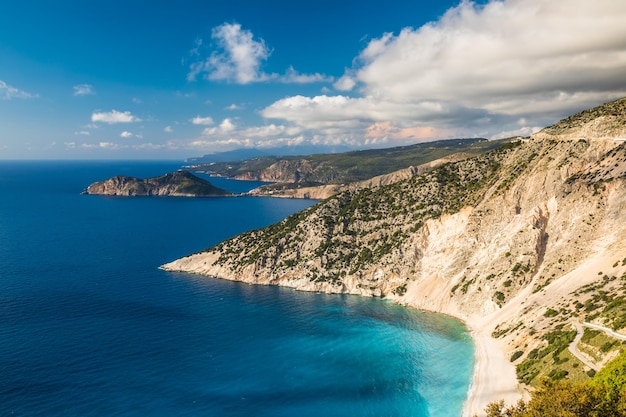 Plaża Myrtos na Kefalonii Wyspy Jońskie Grecja Podróż po Grecji