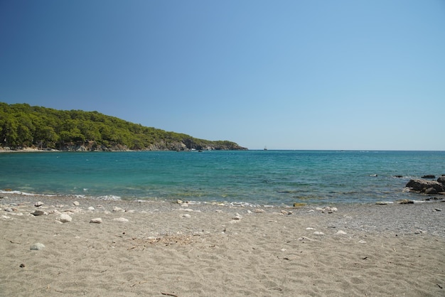 Plaża na wybrzeżu Morza Śródziemnego Antalya Turkiye