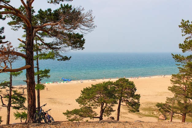 Plaża nad jeziorem Bajkał