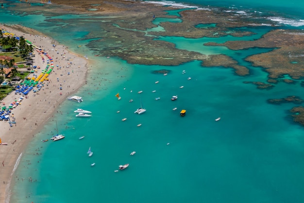 Plaża Porto de Galinhas Ipojuca w pobliżu Recife Pernambuco Brazylia Widok z lotu ptaka