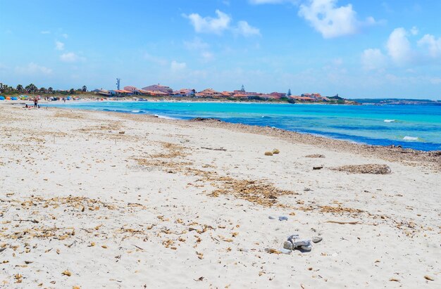 Plaża Putzu idu pod zachmurzonym niebem Sardynia