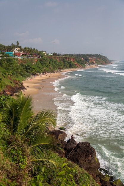 Plaża W Varkala W Stanie Kerala W Indiach