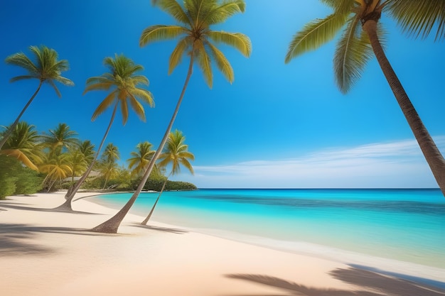 plaża z palmami Generacyjna AI