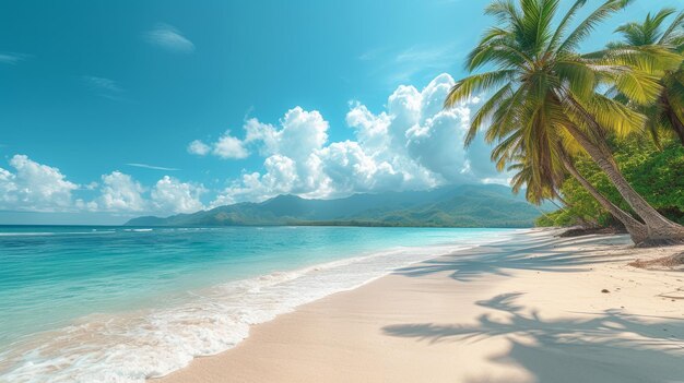 Plaża z palmami i turkusową wodą