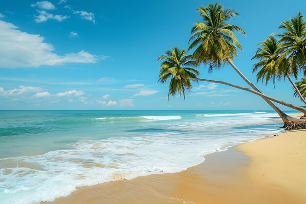 Plaża z palmami i widokiem na ocean