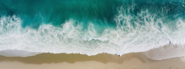 Plażowy ocean czysta, błękitna woda fale Generacyjna sztuczna inteligencja