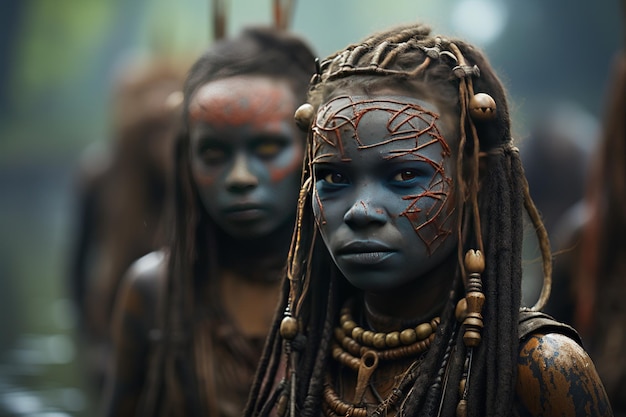 Plemię Yanomami w lasach deszczowych Amazonii generowane za pomocą sztucznej inteligencji
