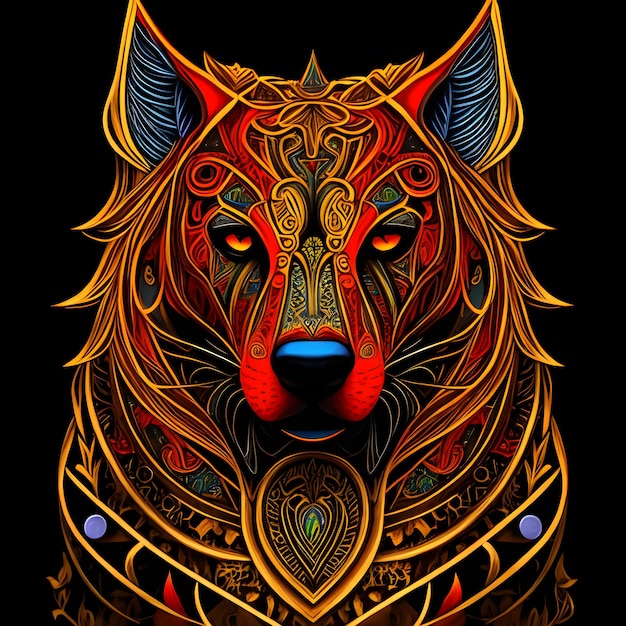 Plemienny tatuaż wilka