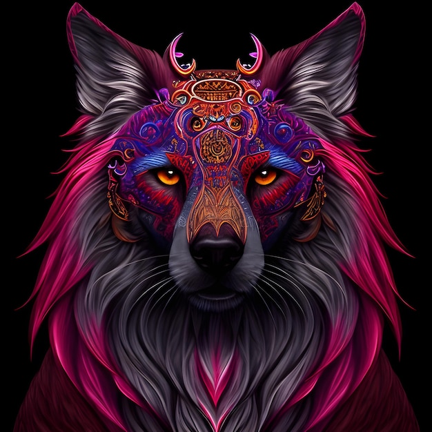 Plemienny tatuaż wilka
