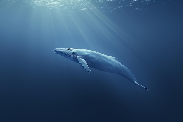 Płetwal błękitny pływający w oceanie