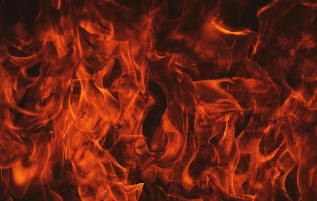 Płomień ognia izoluj na czarnym tle Palić płomienie abstrakcyjna tekstura Art design dla tekstury płomienia wzór ognia
