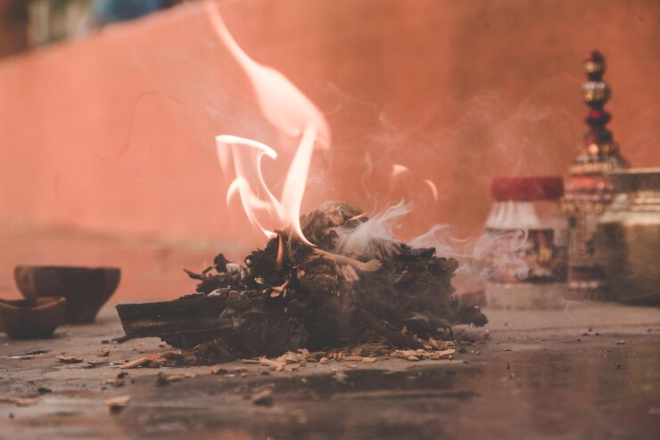 Zdjęcie płomienie chath puja