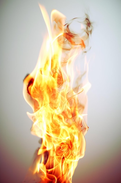 Zdjęcie płomienie płoną w powietrzu na białej powierzchni generatywnej ai