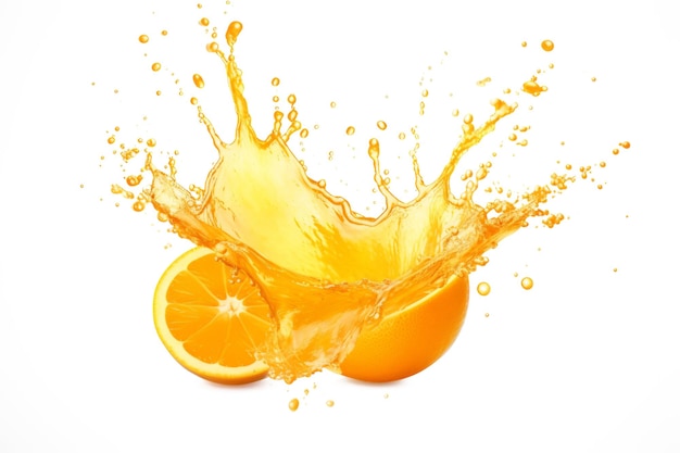 Zdjęcie plomka soku pomarańczowego izolowana na białym tle