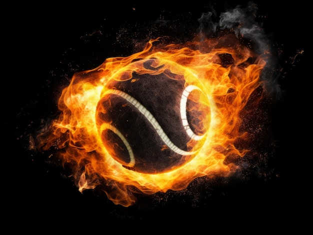 Płonąca piłka tenisowa