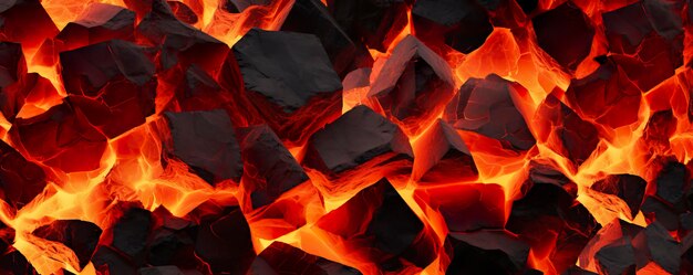 Płonące węgle z ognia abstrakcyjne tło AI generatywne