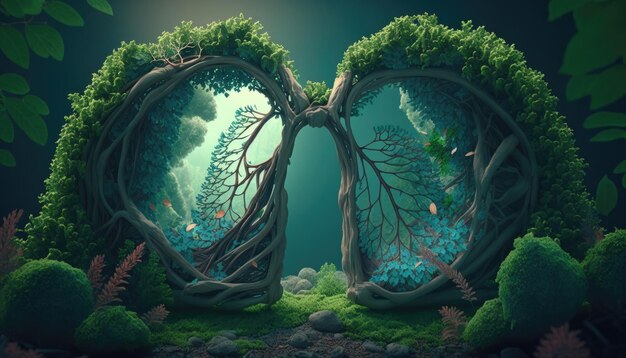 Płuca jako marzycielski i magiczny las zapraszający widzów do obcowania z pięknem natury