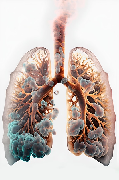 Zdjęcie płuca palacza w dymie zagrożenie paleniem generatywne ai 2