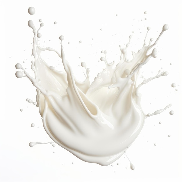 Plusk mleka lub śmietany na białym tle