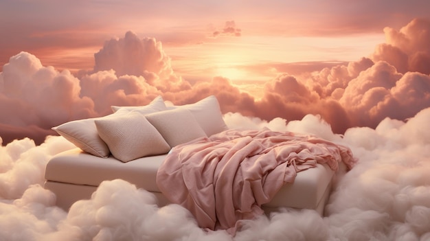 pluszowy pikowany materac do spania w chmurach