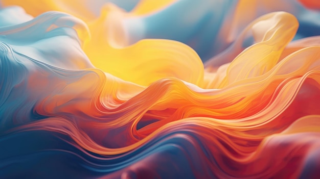 Płynna grafika akrylowa z żywymi kolorami płynącymi ze sobą Generacyjna sztuczna inteligencja