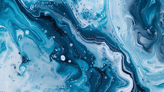 Płynne marmurowe tło niebieskie tony płynna sztuka wzór dekoracyjny szablon