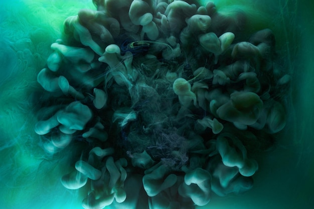 Płynne płynne abstrakcyjne tło Niebiesko-zielona farba akrylowa podwodny galaktyczny dym ocean