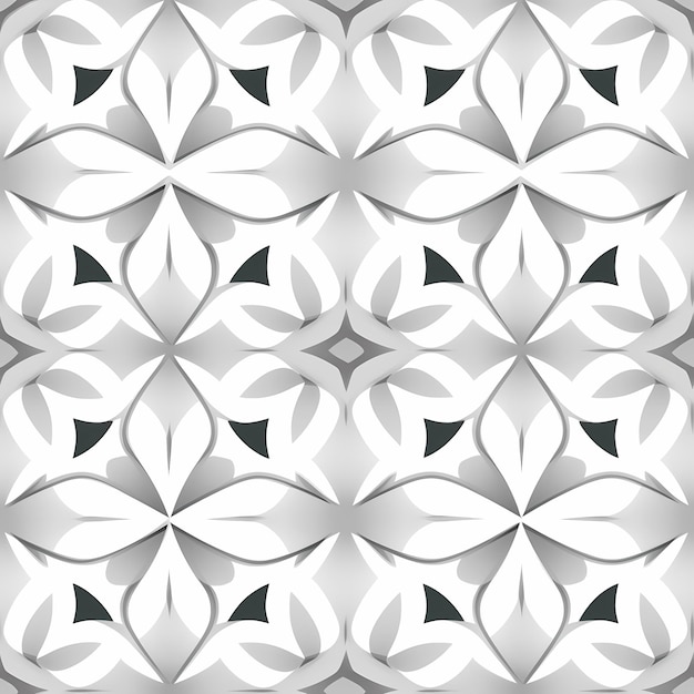 Płynny wzór czarno-białych kształtów geometrycznych.
