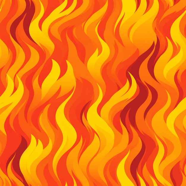 Płynny wzór ognia z pomarańczowymi i żółtymi płomieniami.