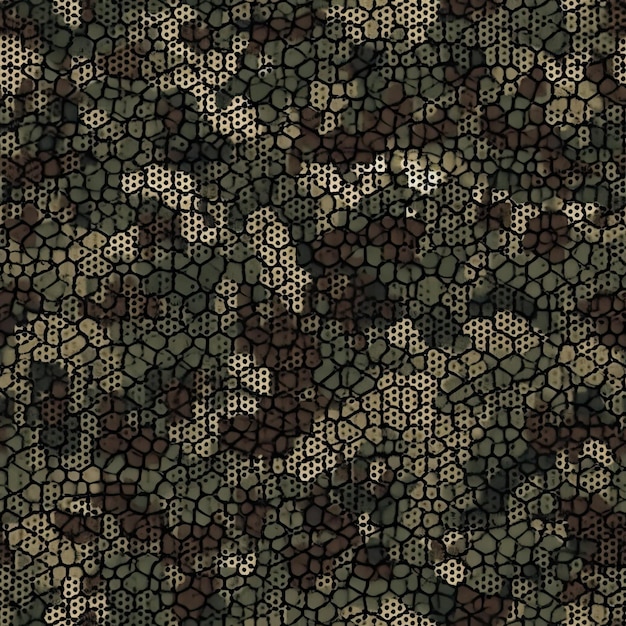Płynny wzór z wojskowym kamuflażem tkanina tekstura tapeta tło projekt Generative AI