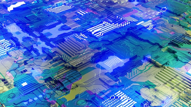 Zdjęcie płyta główna bezszwowa technologia chipsetu ilustracja projekt tła tapety