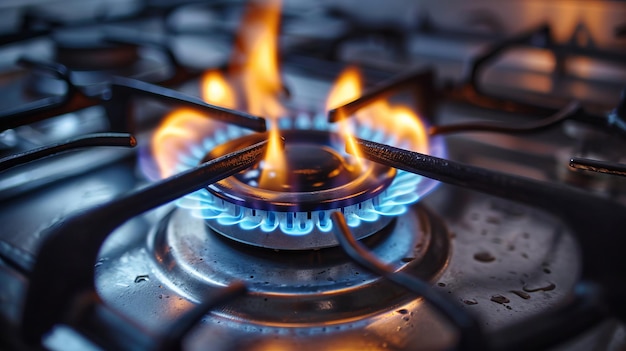 Płytka gazowa płonnik gazowy kuchenka z bliska