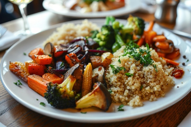 Płytka jedzenia z warzywami i quinoa