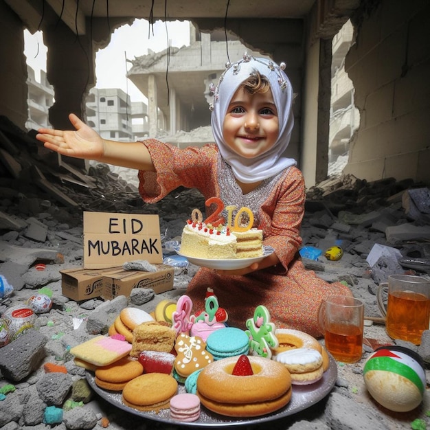 Płytka nadziei Eid Mubarak Delights z Gazy