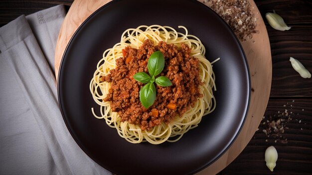 Płytka z włoskimi spaghetti Bolognaise