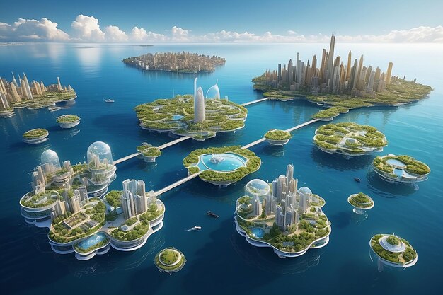 Zdjęcie pływające miasta oceaniczne