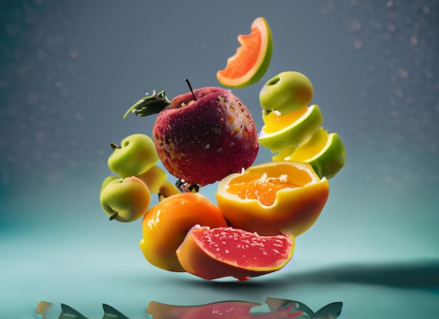 Zdjęcie pływające owoce