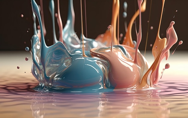 Zdjęcie pływające płynne pastelowe kolory streszczenie tło