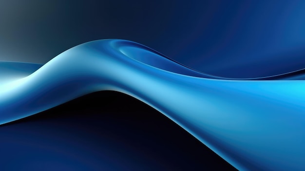 Pływający ciemno niebieski kształt krzywej z miękkim gradientem abstrakcyjnego tła
