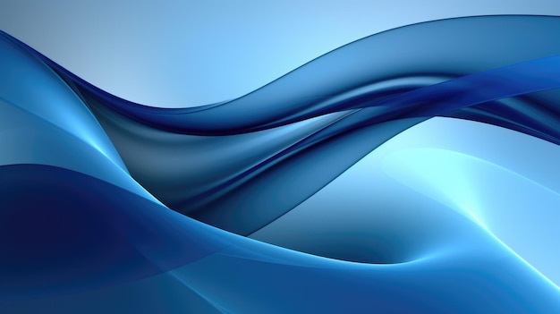 Pływający ciemno niebieski kształt krzywej z miękkim gradientem abstrakcyjnego tła