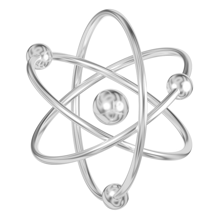 Zdjęcie png 3d ilustracja elementu atomu srebra na przezroczystym tle