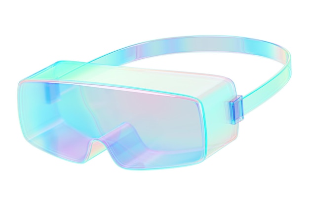 PNG 3D iridescent goggles element ilustracji przejrzystego tła
