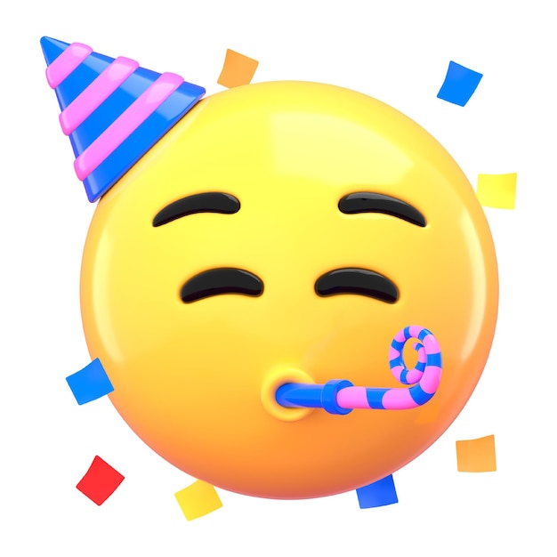 PNG 3D party emotikon naklejka przezroczysty tło