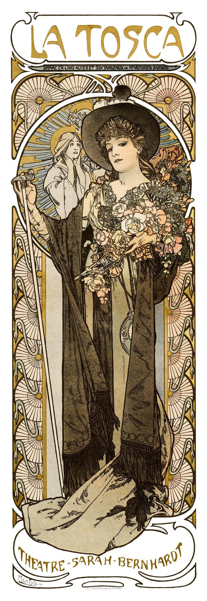 Zdjęcie png art nouveau poster kobiety remiksowany z dzieł sztuki alphonse maria mucha